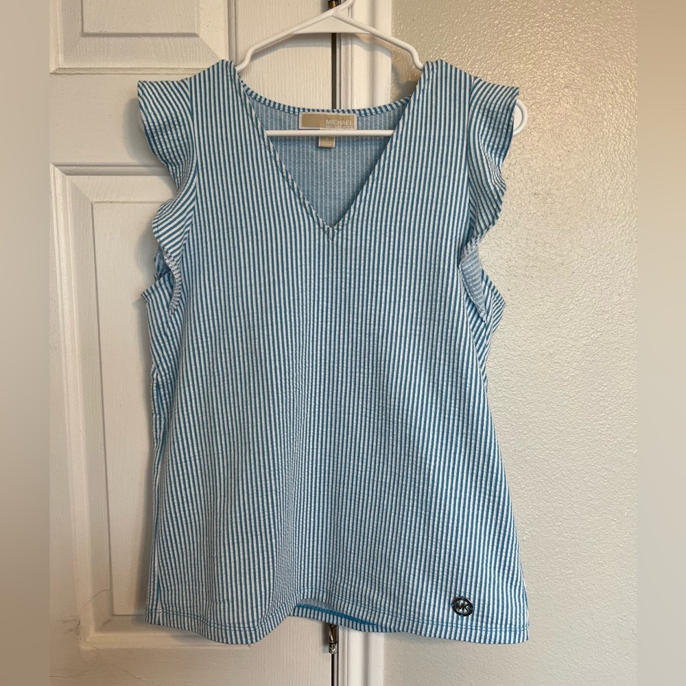 MICHAEL Michael Kors Spring Blue Striped Blouse